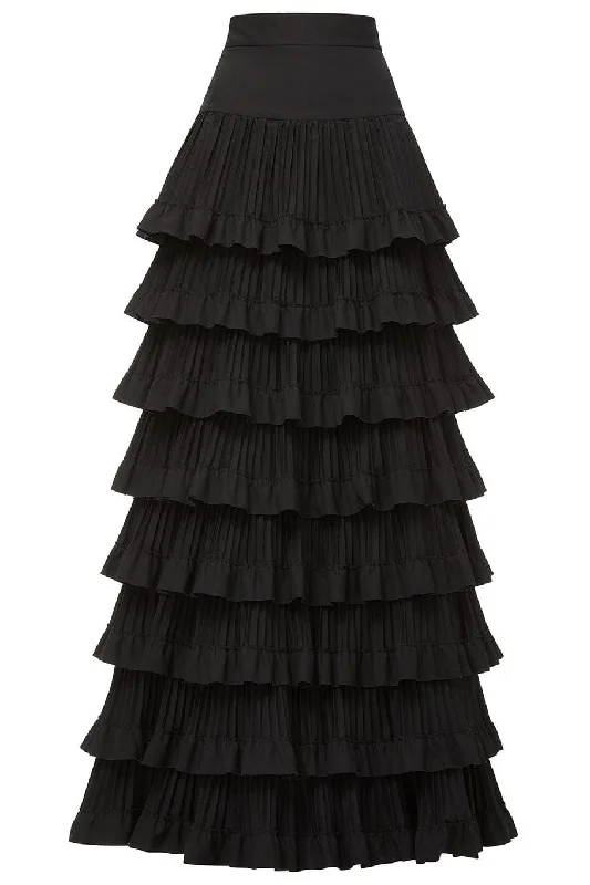 Pleated Ruffle A Line Skirt chiffon skirt delicate