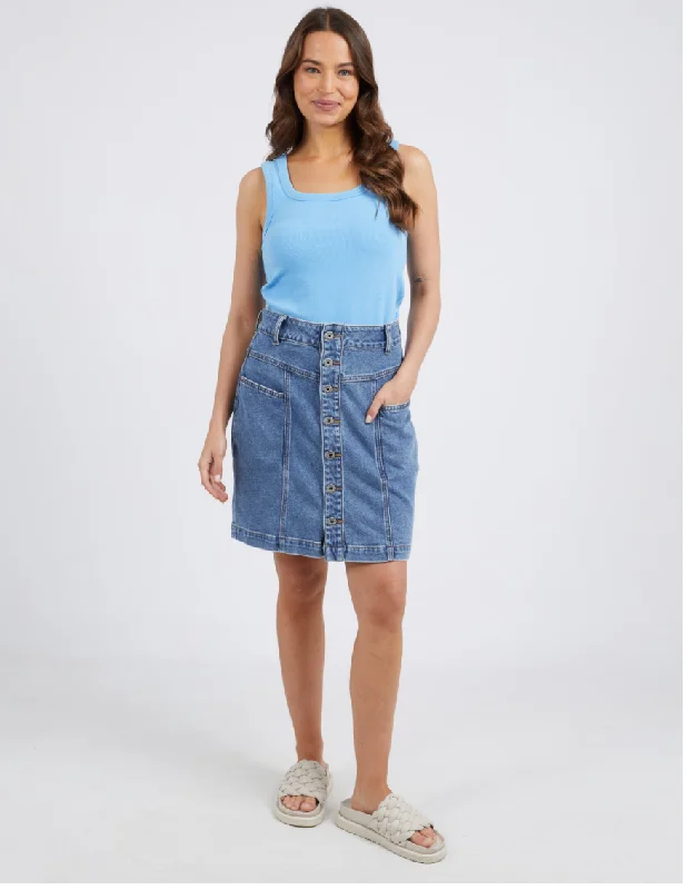 Elm Lifestyle Eliza Denim Skirt linen skirt light