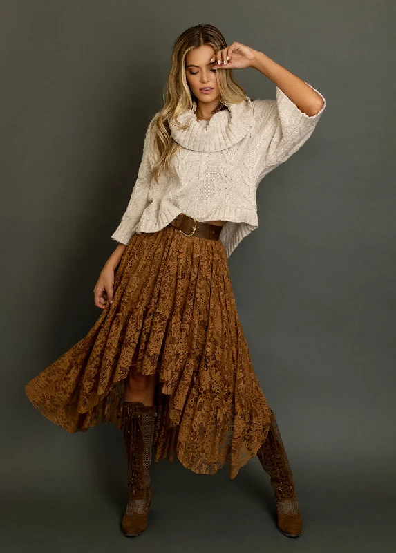 Leo Skirt in Latte tiered skirt playful