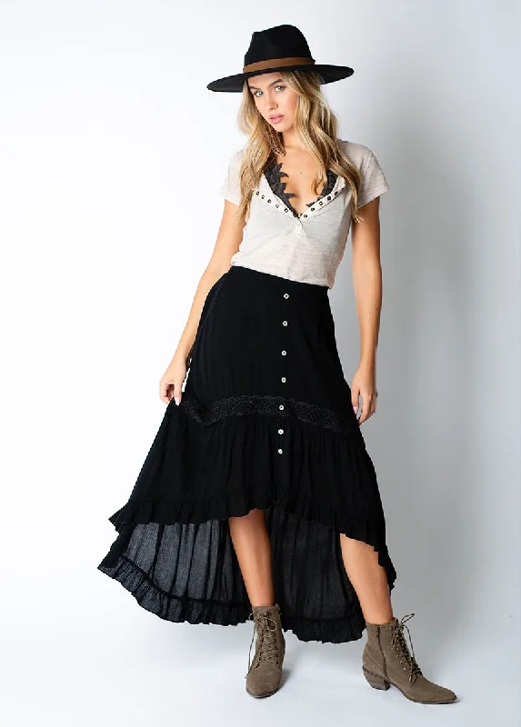 Alizah Skirt in Black velvet skirt sumptuous