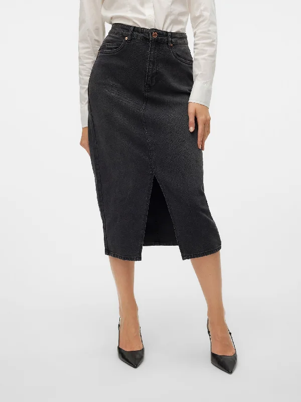 Γυναικεία φούστα τζιν VMVERI HR CALF DENIM SKIRT GA MIX NOOS 10295731 | 10295731 cashmere skirt fine