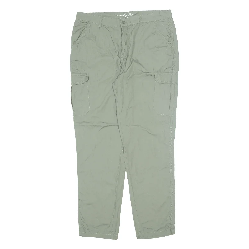 CHICOREE Cargo Womens Trousers Green Regular Tapered W35 L31 Trousers Brand Named