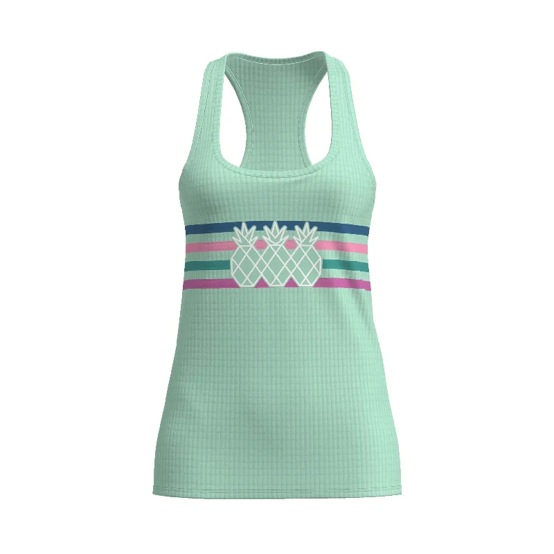 Women's Racerback Tank | Mint with Stripes gym tank top