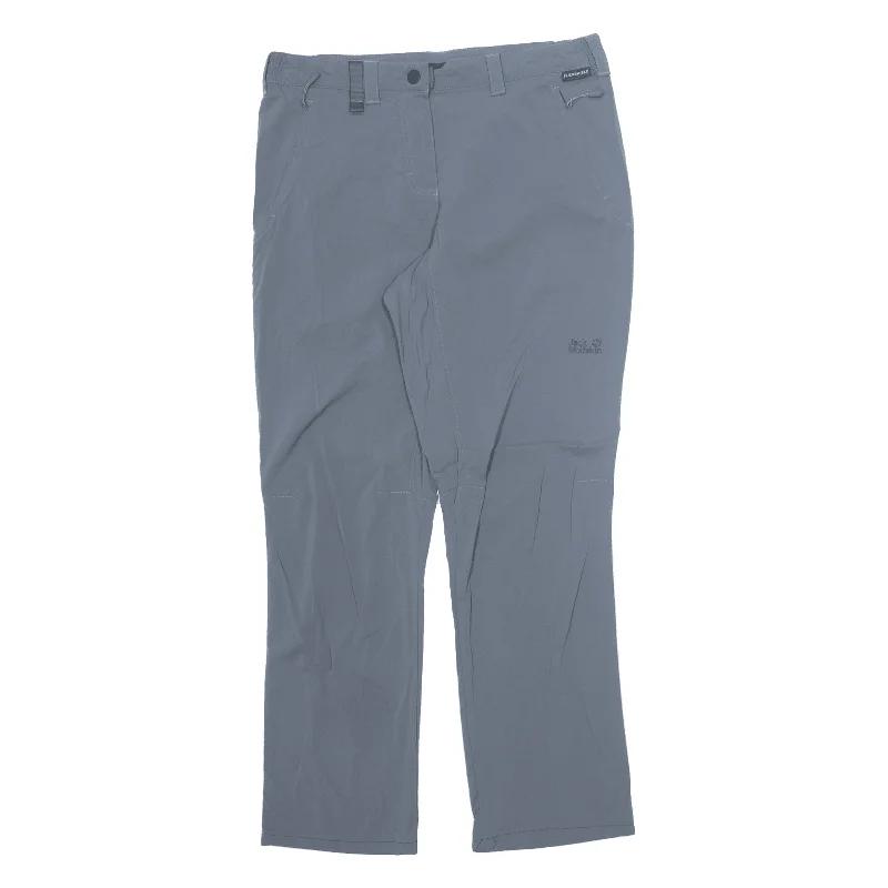 JACK WOLFSKIN Outdoor Womens Trousers Grey Slim Straight W32 L30 Trousers Evening Elegant