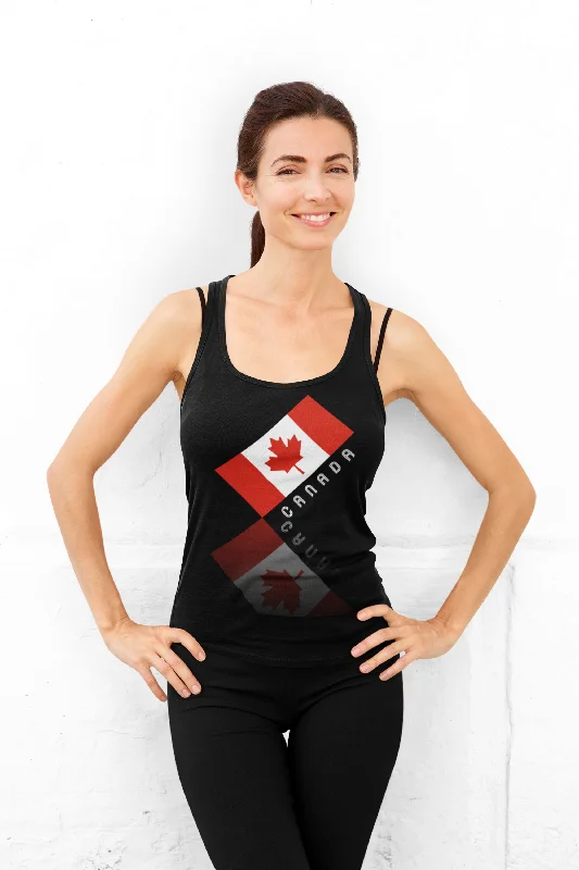 Women's Elegant Maple Leaf Canada Ideal Racerback Tank high neck tank