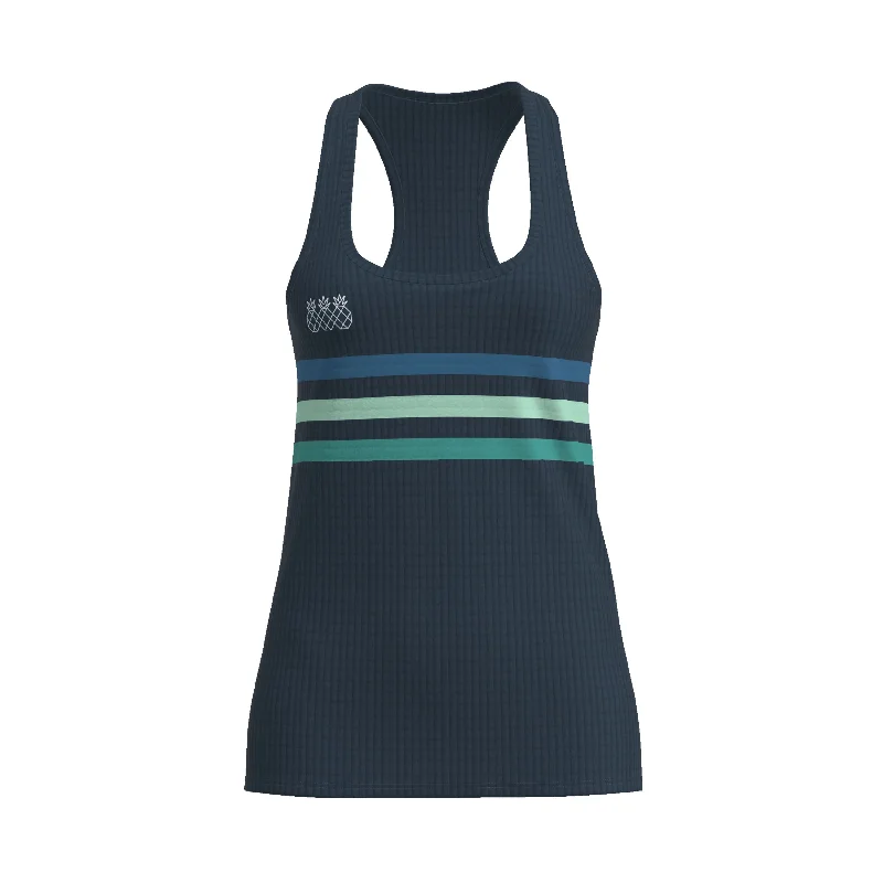 Women's Racerback Tank | Navy & Green yoga tank top