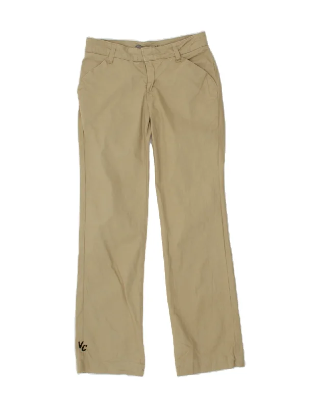 DICKIES Womens Relaxed Fit Straight Chino Trousers US 2 XS W28 L31 Beige Trousers Vintage Classic