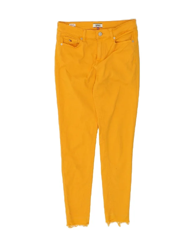 TOMMY HILFIGER Womens Nora Mid Rise Skinny Casual Trousers W29 L29  Yellow Trousers Leather Faux