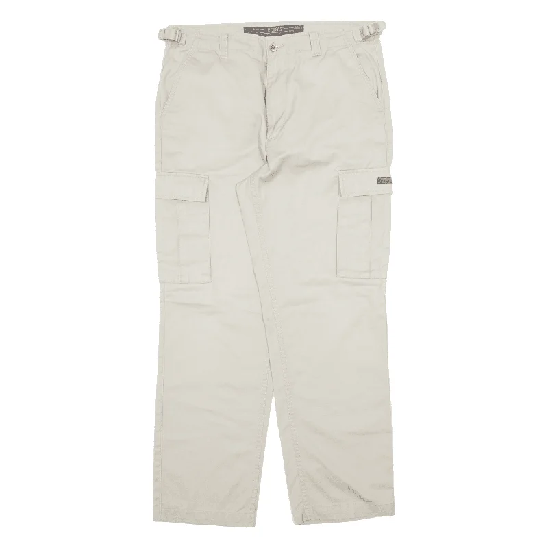 TEDDY'S Cargo Womens Trousers Cream Regular Straight W34 L30 Trousers cozy soft