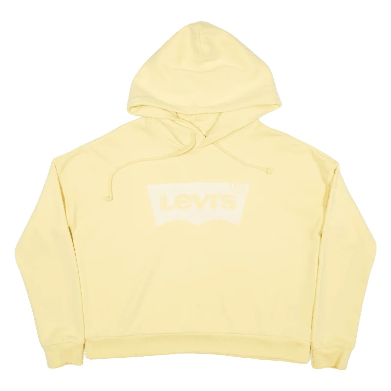 LEVI'S Cropped Hoodie Yellow Pullover Womens XS Halter Neck Top