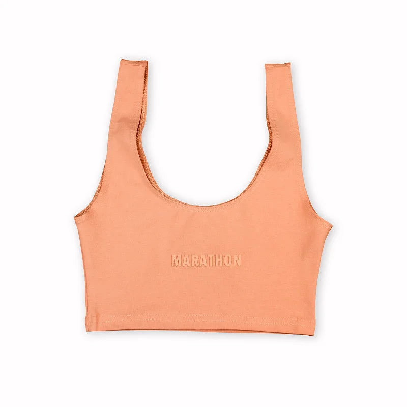 Women's Marathon Cropped Tank - Coral bronze tank top