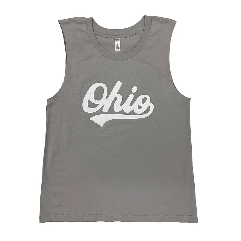 Ohio Script Women's Muscle Tank navy tank top