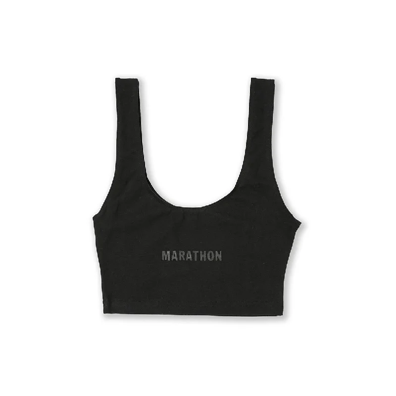 Women's Marathon Cropped Tank - Black gold tank top