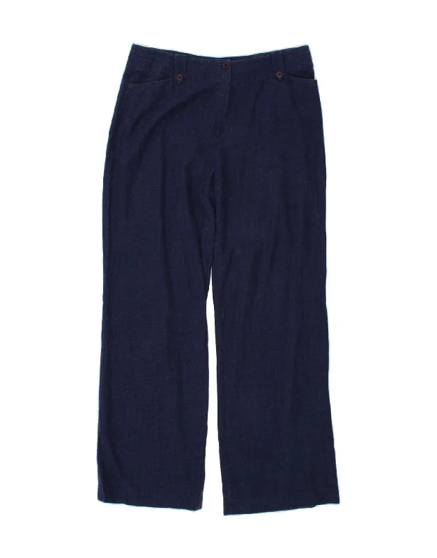 LAURA ASHLEY Womens Casual Trousers UK 12 Medium W32 L31 Navy Blue Viscose Trousers Review Highly