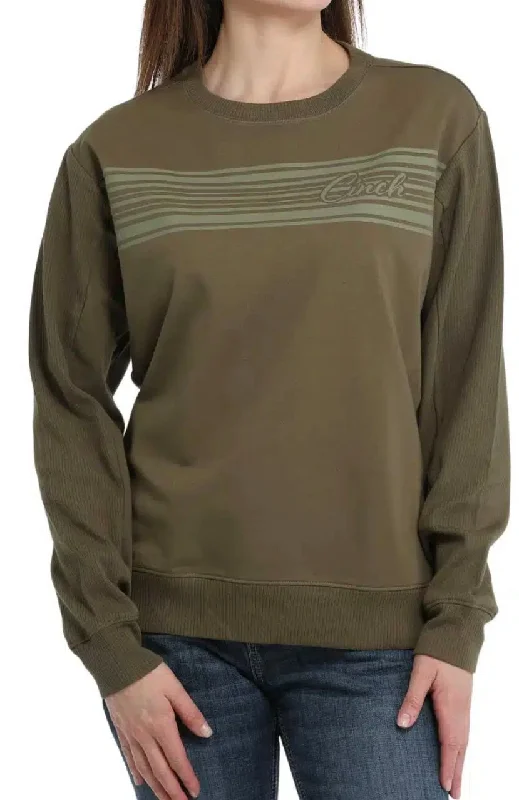 Cinch Women’s Green Pullover Notched Neck Pullover