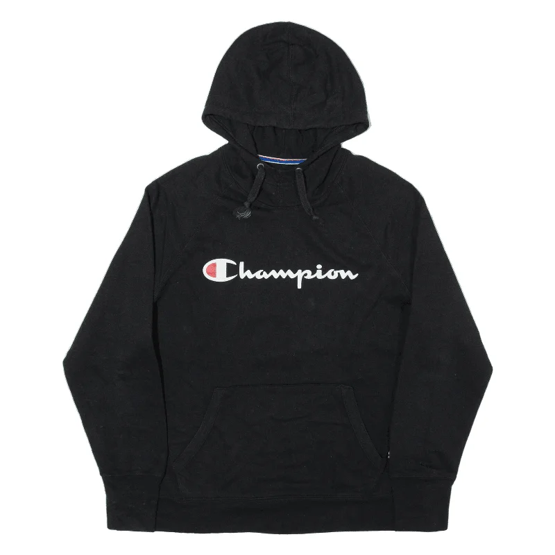 CHAMPION Hoodie Black Pullover Womens L Turtleneck Warm Pullover