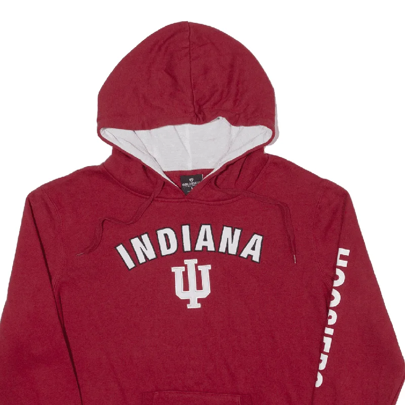 COLOSSEUM Indiana Hoosiers USA Hoodie Red Pullover Womens L Square Neck Pullover