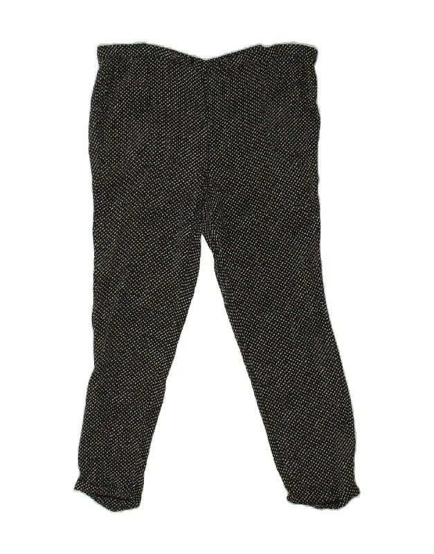 WOOLRICH Womens Slim Cropped Trousers UK 10  Small  W36 L25  Black Spotted Trousers Canvas Durable