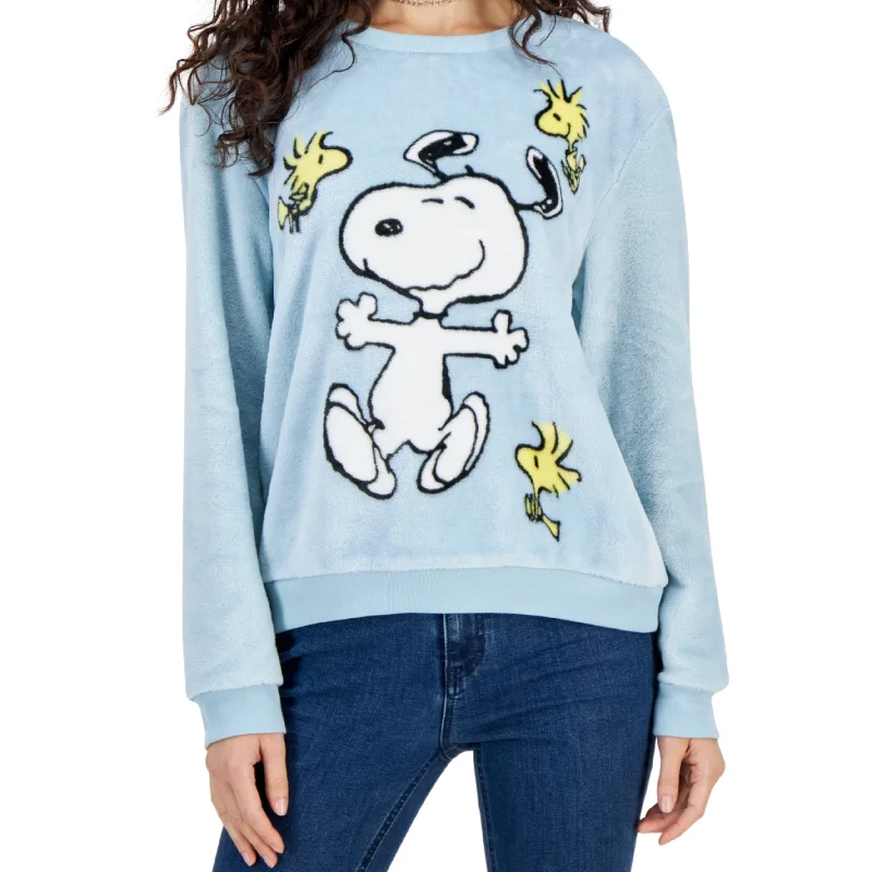 PEANUTS - Snoopy Graphic Cozy Sweatshirt Hoodie with Rolled Sleeves Casual Relaxed