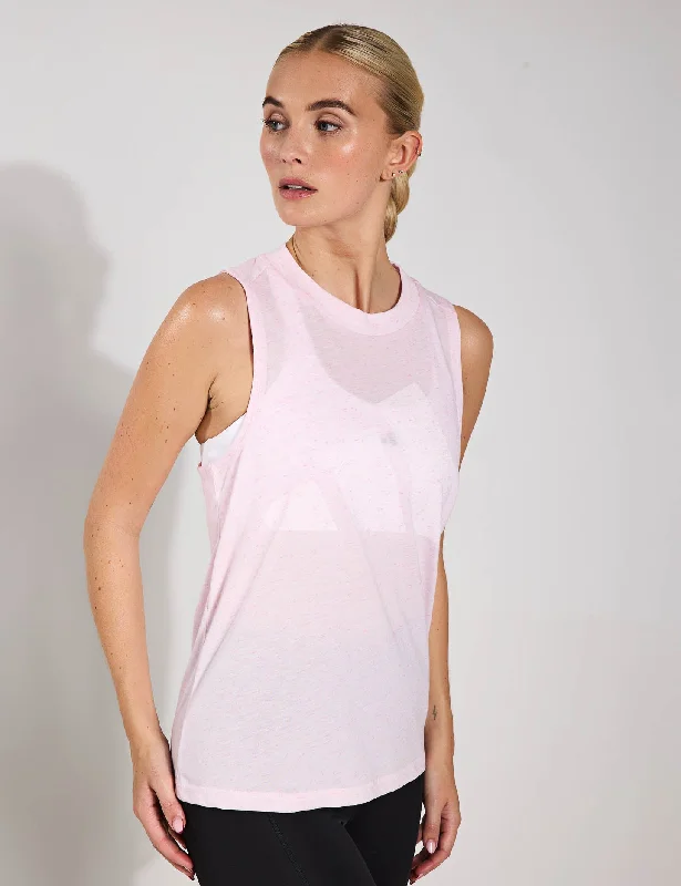 Essentials Winners Tank Top - Clear Pink/White modal blend tank