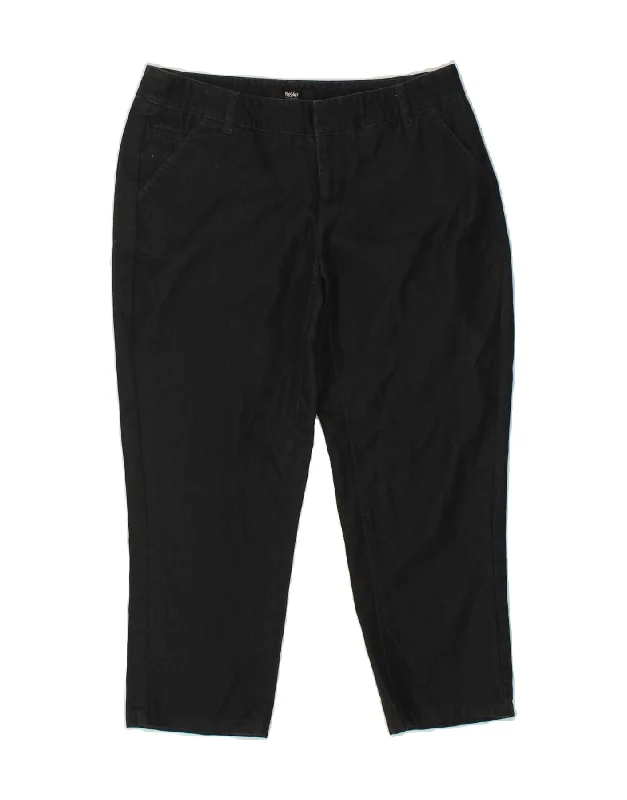 MOSSIMO Womens Capri Chino Trousers US 2 XS W28 L22 Black Cotton Trousers cozy comfortable