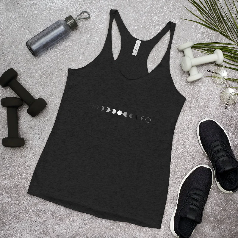 Moon Phases - Women's Racerback Tank - Black or Grey slim fit tank