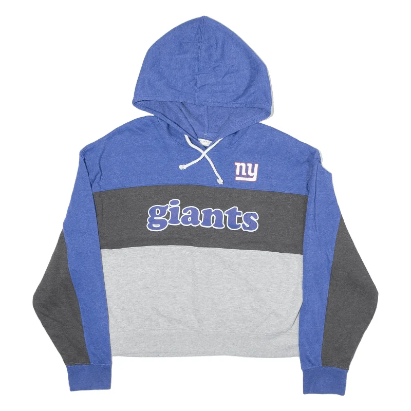 NFL New York Giants USA Hoodie Blue Pullover Womens L Open Neck Pullover