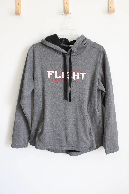 Sport-Tek Pennsylvania Flight Basketball Gray Hoodie | L Hoodie with Metallic Shiny Futuristic