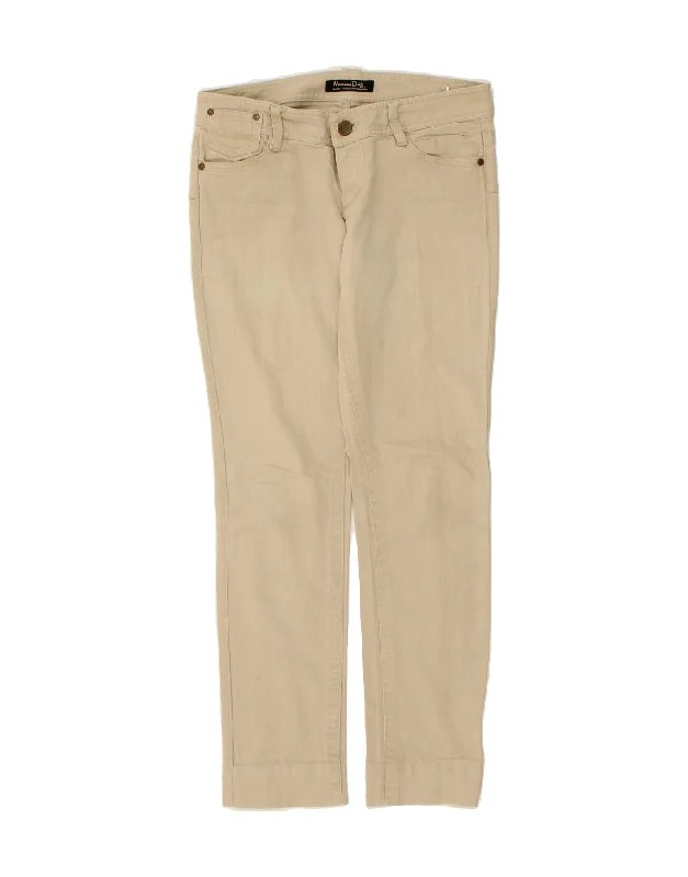 MASSIMO DUTTI Womens Slim Casual Trousers EU 40 Medium W30 L30 Beige Trousers Ceremony Elegant