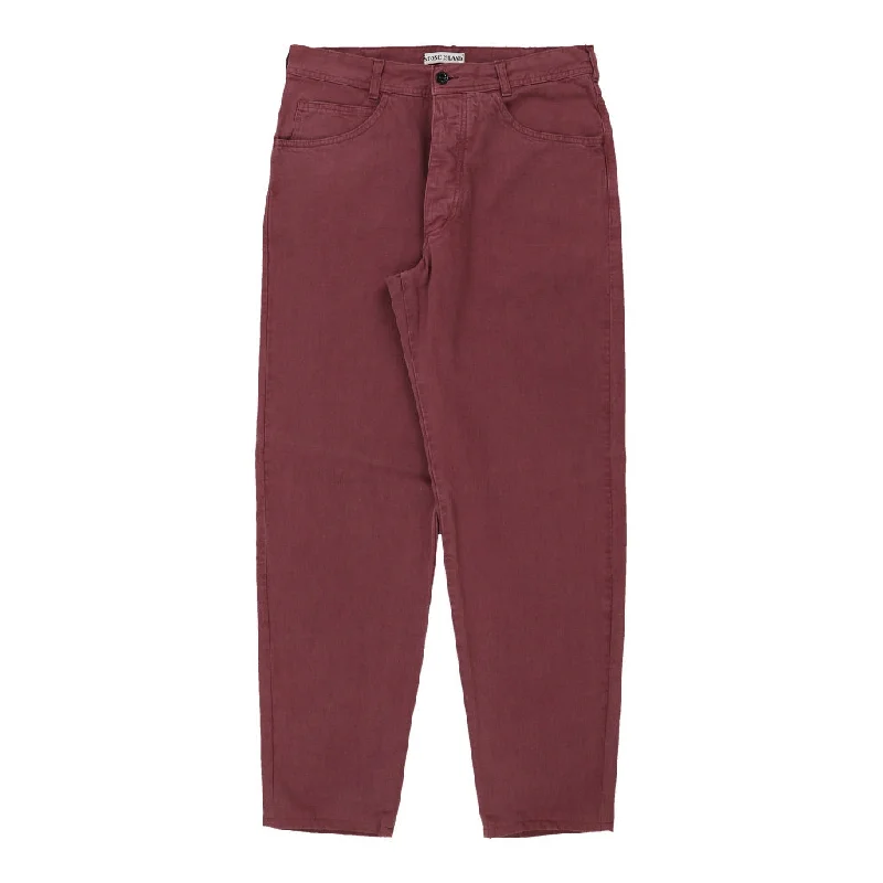 Stone Island Trousers - 32W UK 14 Red Cotton Trousers cozy comfortable