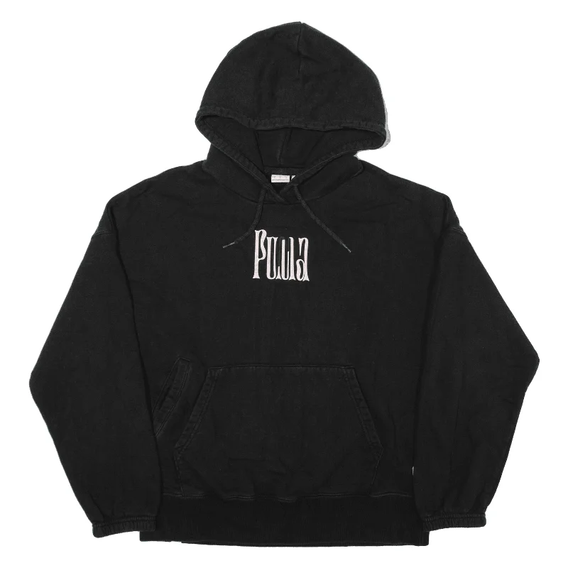 PUMA Hoodie Black Pullover Womens S Surplice Neck Pullover