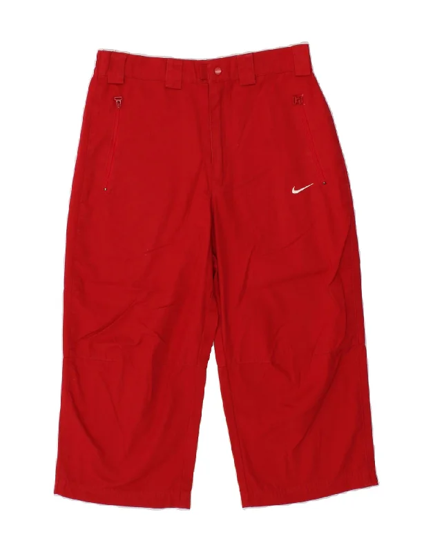 NIKE Womens Capri Trousers US 14/16 Large W30 L19 Red Trousers Handmade Artisanal