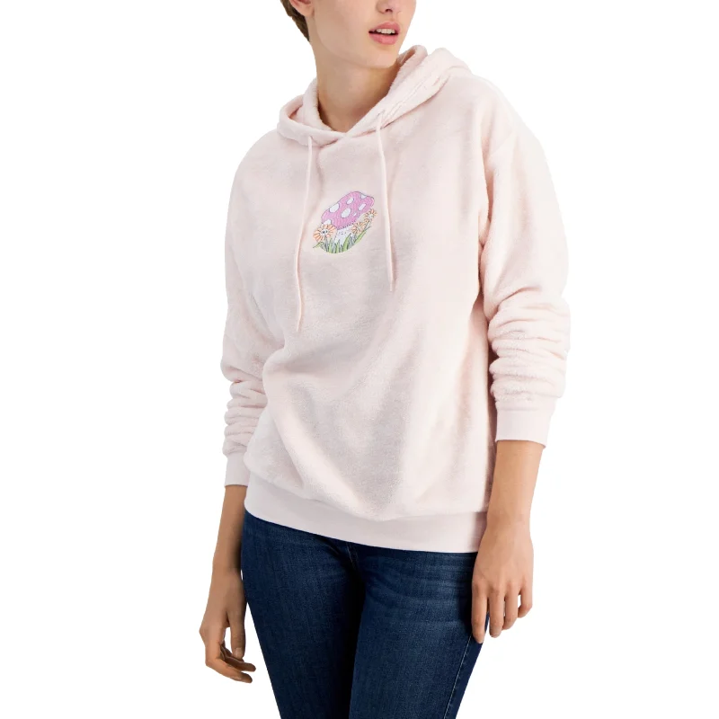 LOVE TRIBE - Embroidered Fleece Hoodie Hoodie with V-Neck Classic Versatile