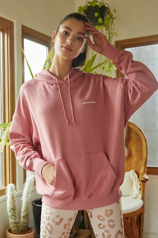 Phoebe Oversized Hoodie - Rose Hoodie with Raw Hem Edgy Unfinished