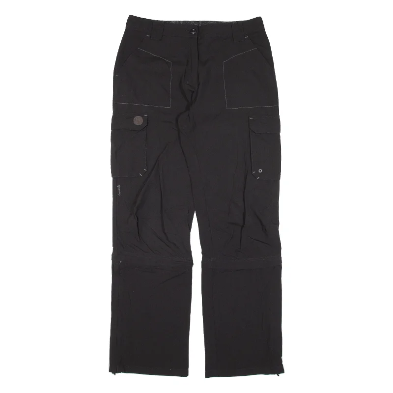 QUECHUA Cargo Zip-off Womens Trousers Black Regular Straight W29 L29 Trousers Trousers Formal