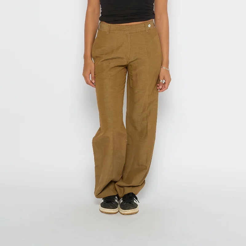 Linen Wide Leg Trousers - UK 8 Trousers Trousers Formal