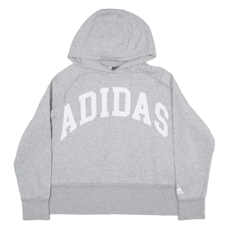 ADIDAS Hoodie Grey Pullover Womens L High Neck Pullover