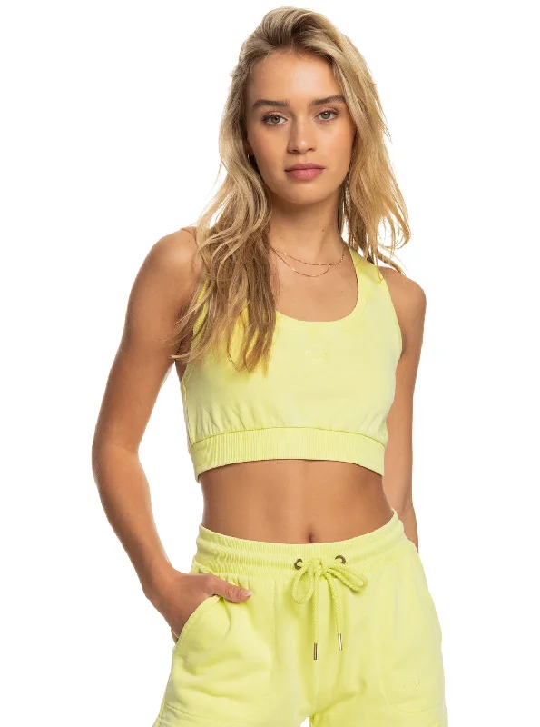 Taking It Easy Cropped Tank Top - Daiquiri Green lemon yellow tank