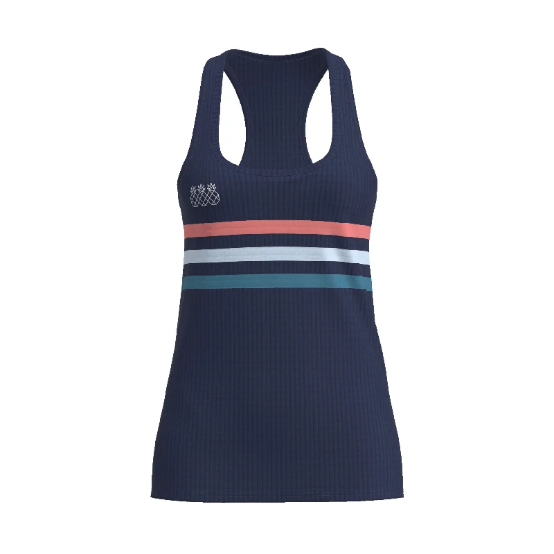 Women's Racerback Tank | Navy & Coral workout tank top