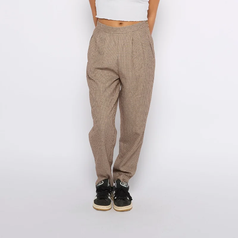 Mini Check Tailored High Waisted Trousers - UK 8 Trousers Occasion Special