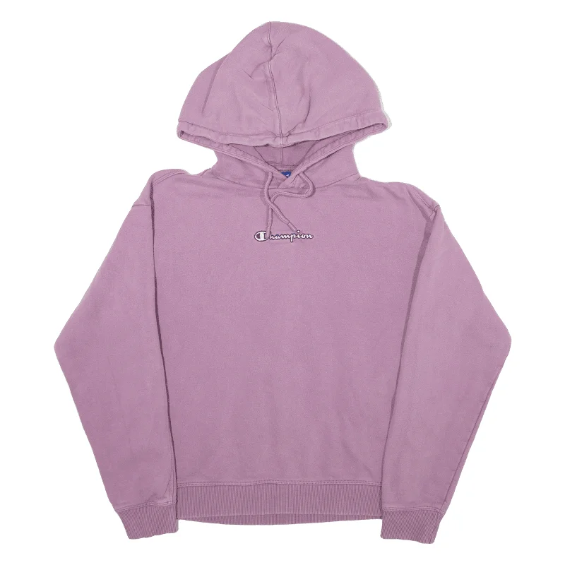 CHAMPION Cropped Hoodie Purple Pullover Womens S Jewel Neck Pullover