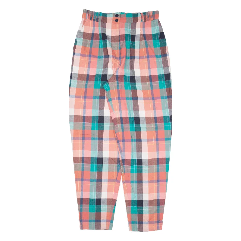 MCGREGOR Check Womens Trousers Pink Loose Tapered Linen W28 L29 Trousers Harem Relaxed Fit