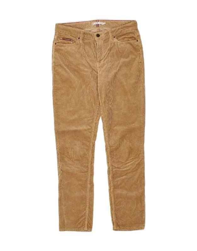 TOMMY HILFIGER Womens Slim Corduroy Trousers W29 L30  Brown Cotton Trousers Office Stylish