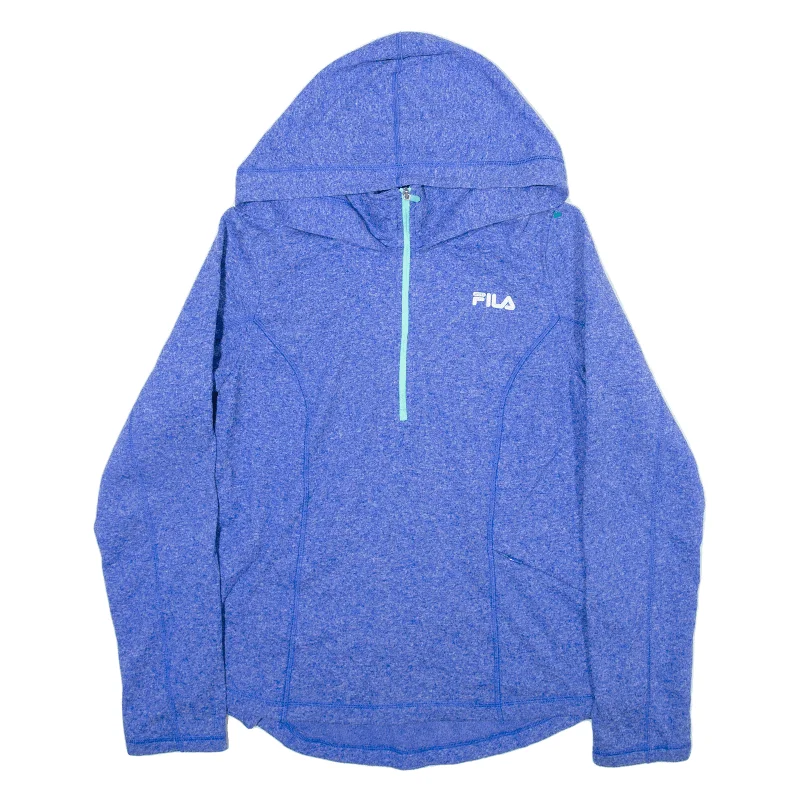 FILA Hoodie Blue Pullover Womens M Boat Neck Sweater