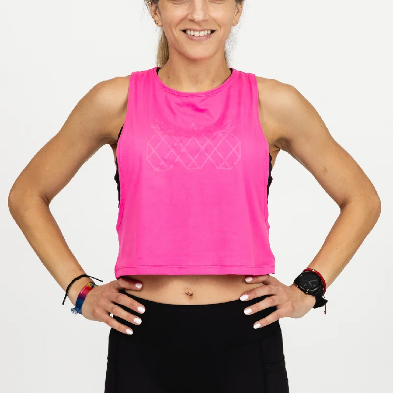 Women's Muscle Tank Crop | Hot Pink & Pink basic tank top