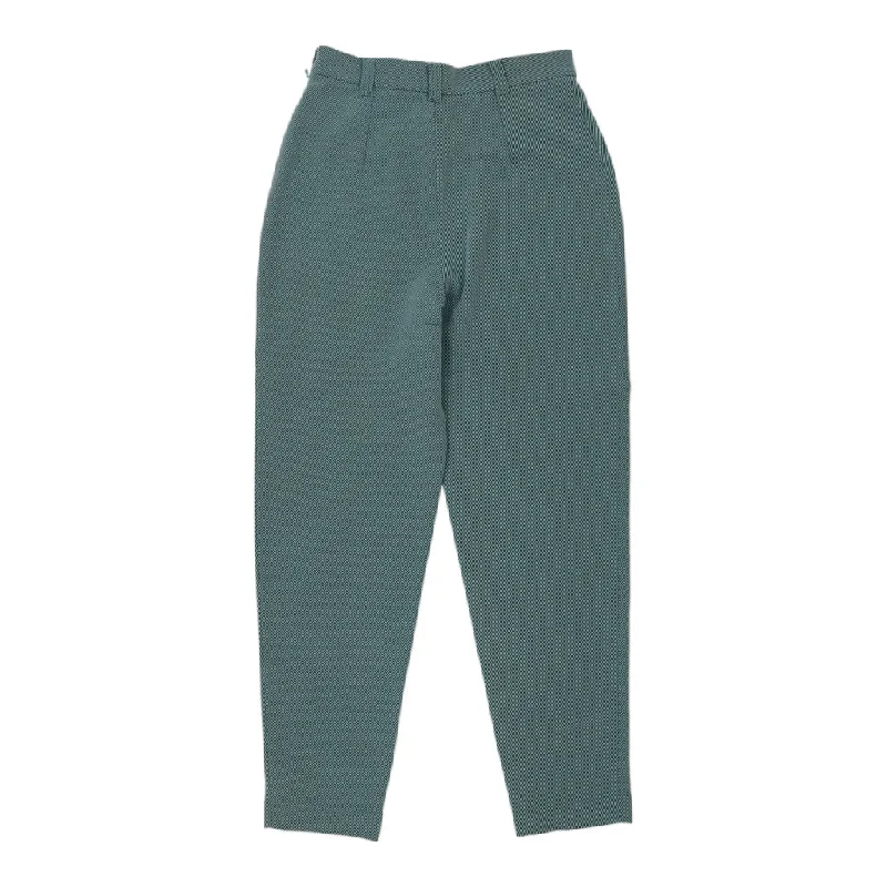 Byblos Trousers - 30W UK 12 Blue Wool Blend Trousers Canvas Durable