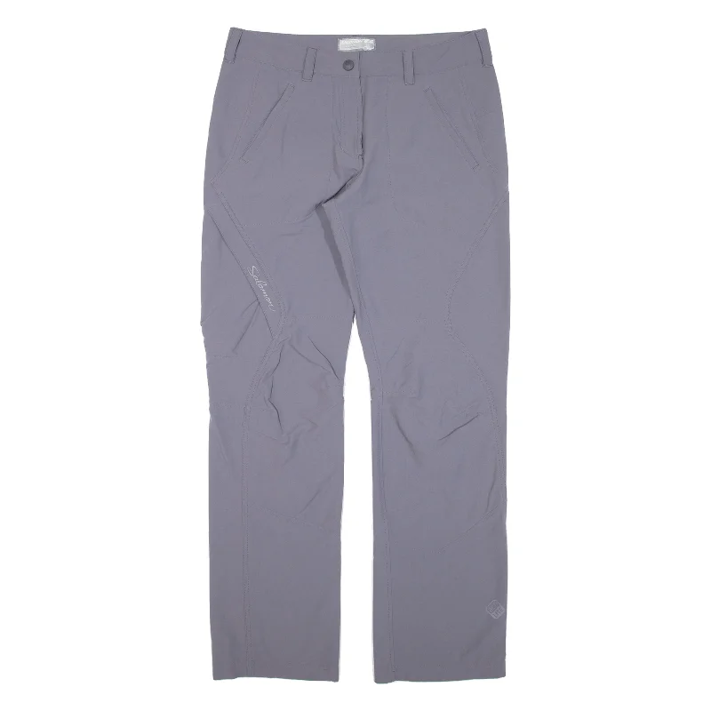 SALOMON Womens Trousers Grey Relaxed Straight W32 L30 Trousers Tapered Slim Fit