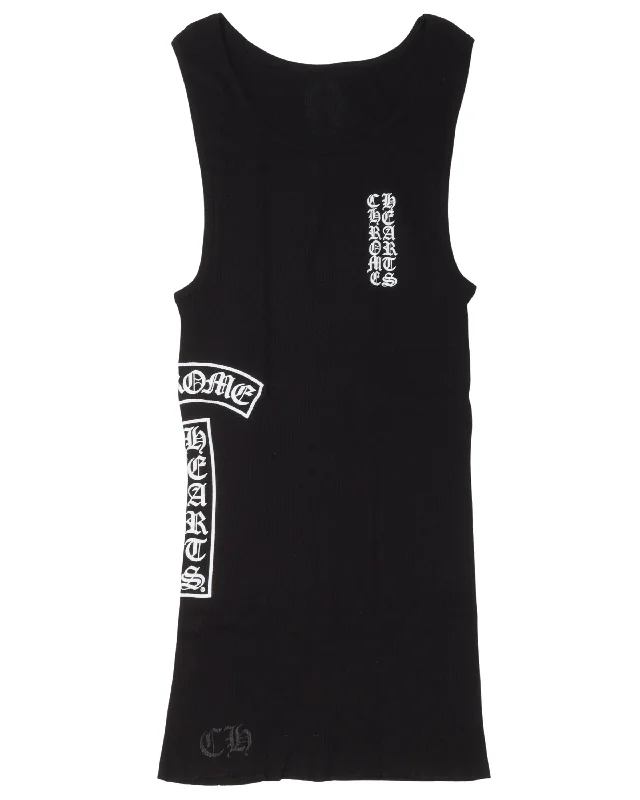 Eye Chart Logo Tank Top sheer tank top