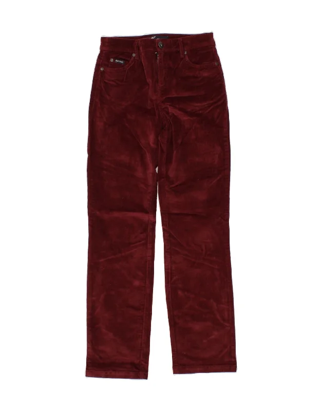 ARIZONA Womens Straight Corduroy Trousers UK 8 Small W28 L29  Maroon Trousers Business Professional