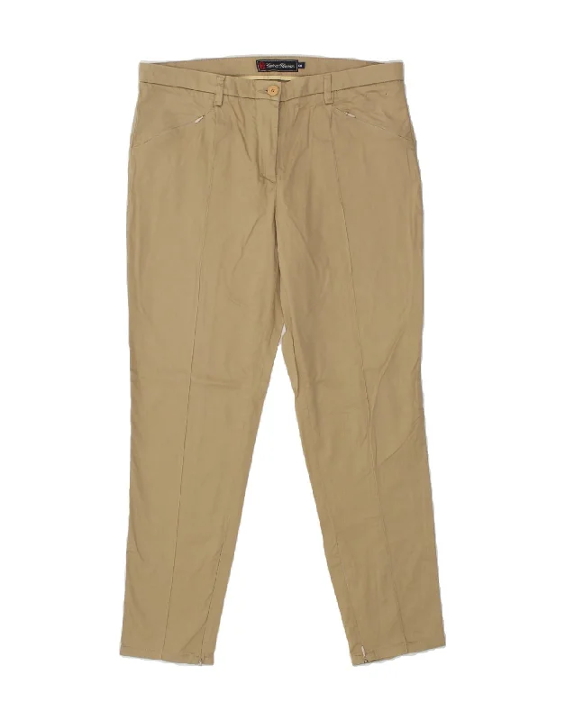 CONTE OF FLORENCE Womens Slim Casual Trousers IT 48 XL W34 L29  Beige Trousers New Arrival